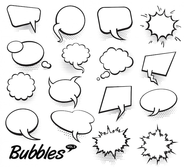 Vector Comic Text Speech Bubbles