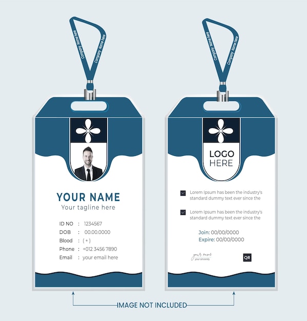 vector Company id card template with picture