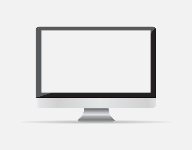 Vector computer display isolated on white. Vector illustration