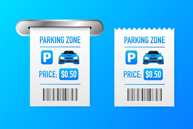 Vector concept Card with parking zone bill for concept design Vector icon