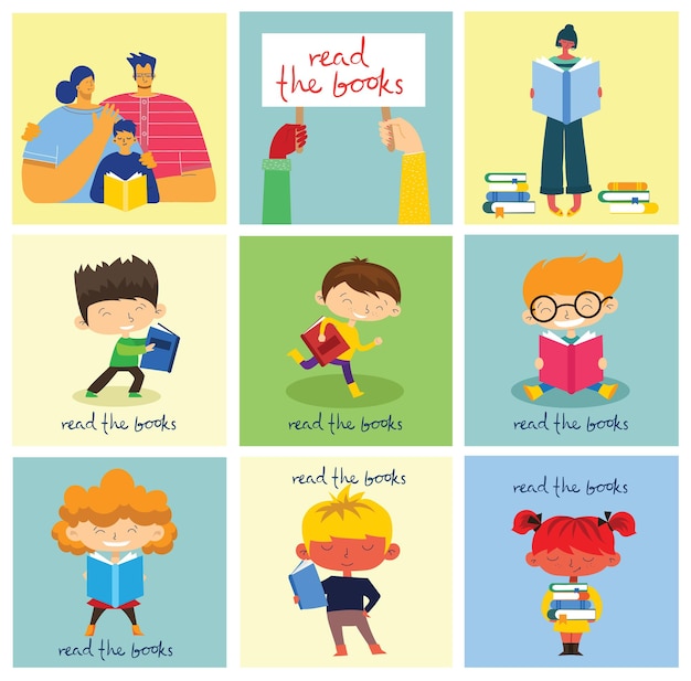 Vector concept illustrations of World Book Day