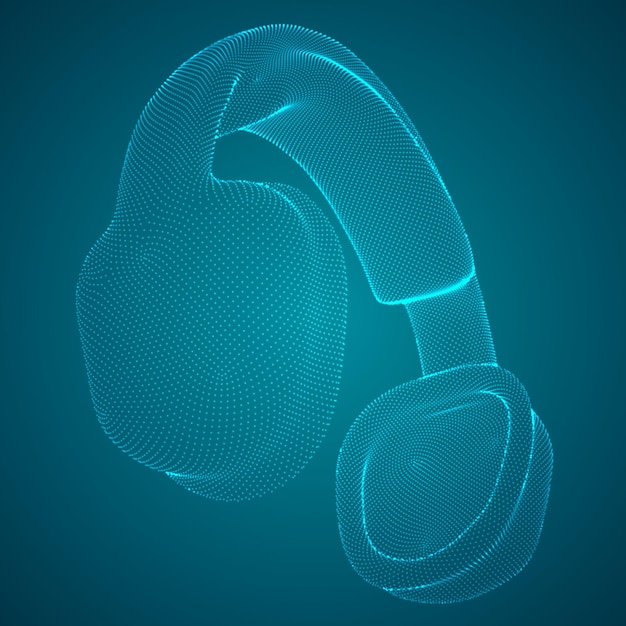 Vector vector concept of musical headphones