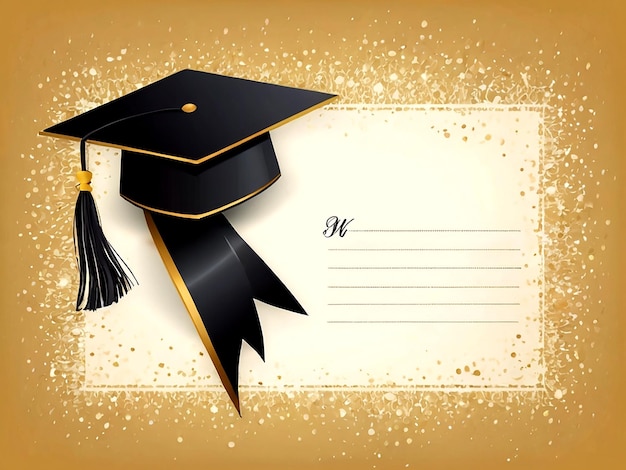 Vector Congratulations card template with graduation cap isolated