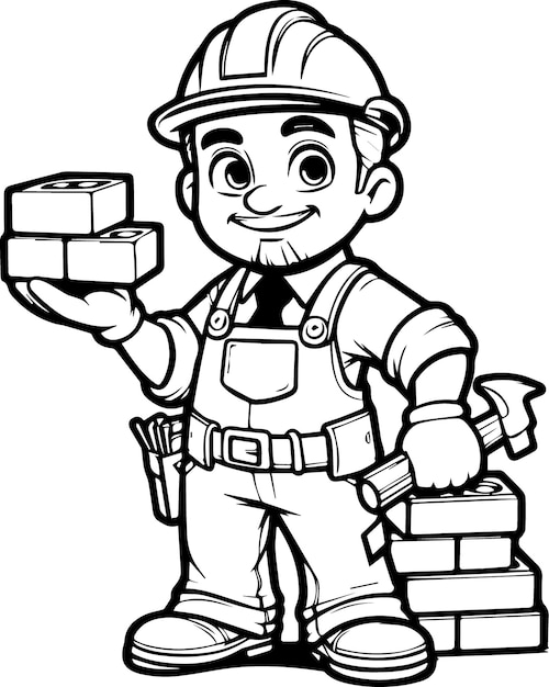 Vector construction worker