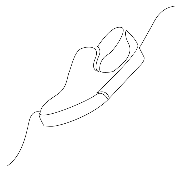 Vector continuous line drawing sneakers