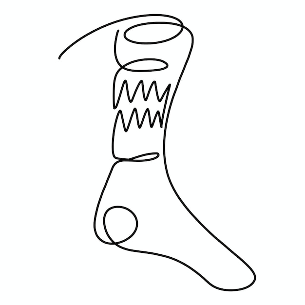 Vector continuous one line Sock illustration