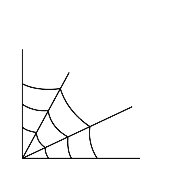 Vector Contour black and white drawing of spider's web