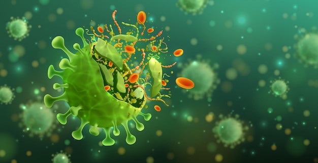 Vector of coronavirus 2019ncov with virus destruction