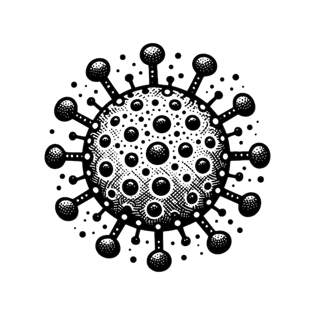 Vector coronovirus hand drawn sketch illustration in doodle style