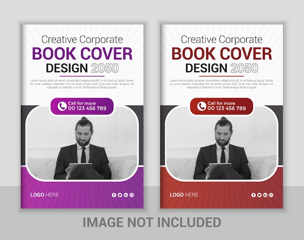 Vector corporate book cover design or modern business annual report book cover template