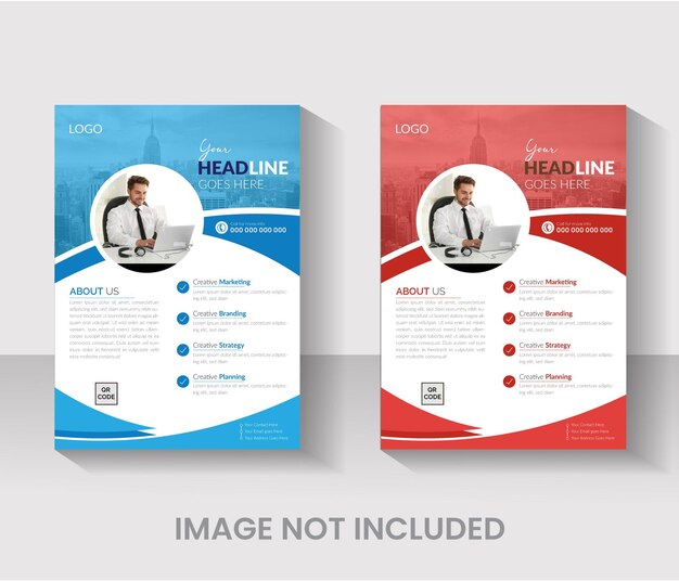 Vector Corporate business Blue amp Red flyer design template