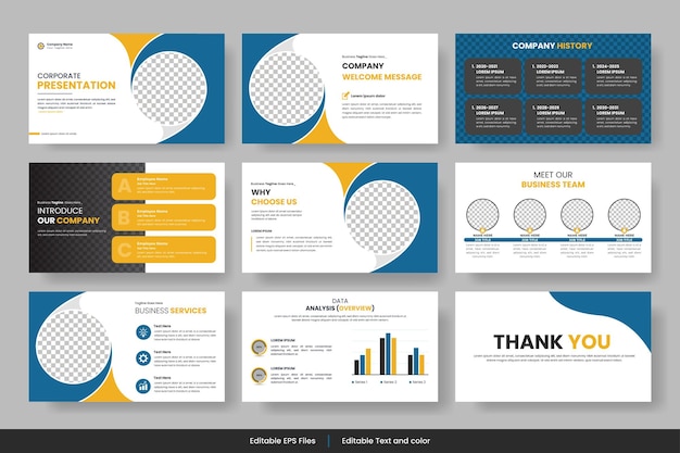 Vector corporate business presentation project proposal template profile design project report