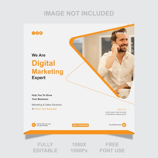 Vector corporate digital marketing agency social media post and banner template