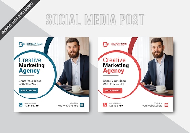 Vector corporate digital marketing agency social media post and banner template