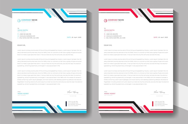 vector corporate modern letterhead design template