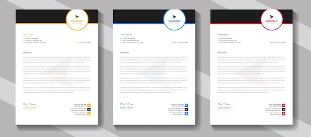 vector corporate modern letterhead design template