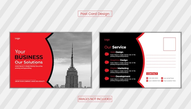 Vector corporate postcard design template for business agency