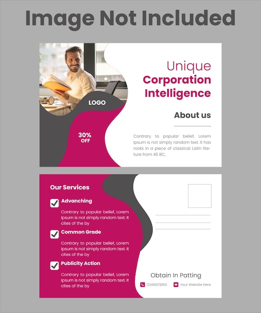 Vector corporate postcard design template