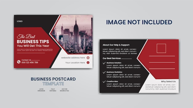 Vector corporate postcard design template