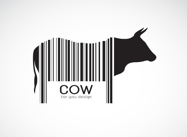 Vector of cow on the body is a barcode Farm Animals Cow design