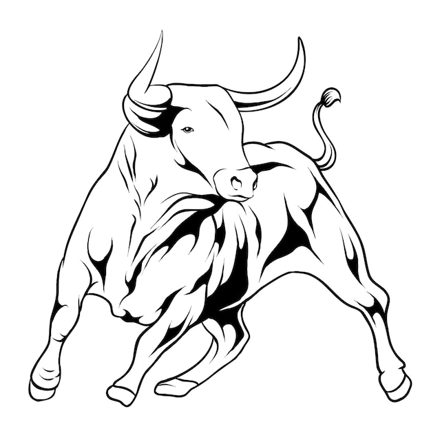 vector cow bull illustration design art