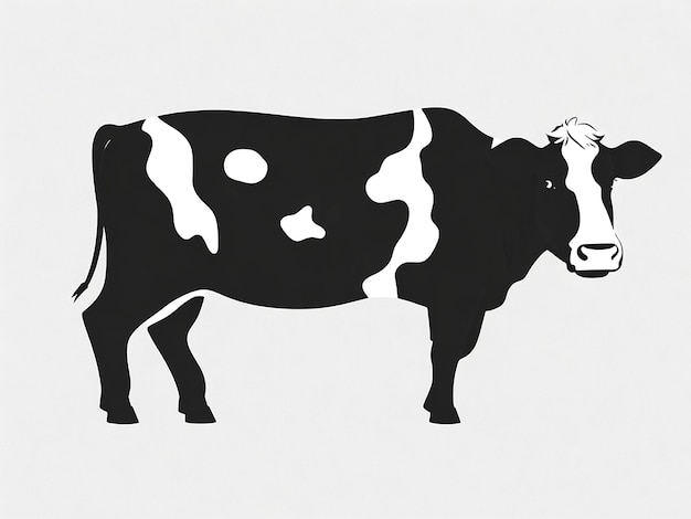 vector cow cartoon silhouette icon illustration isolated AI_Generated