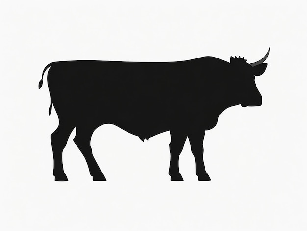 vector cow cartoon silhouette icon illustration isolated AI_Generated