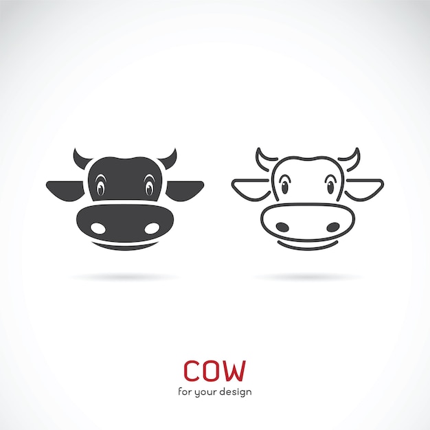 Vector of cow face design on white background Farm animals