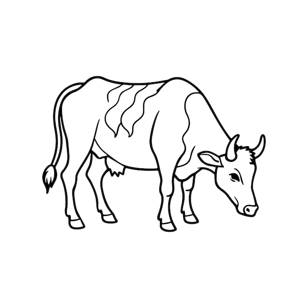 Vector cow silhouette head illustration