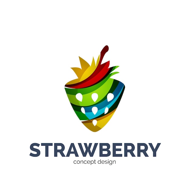 Vector creative abstract strawberry fruit logo