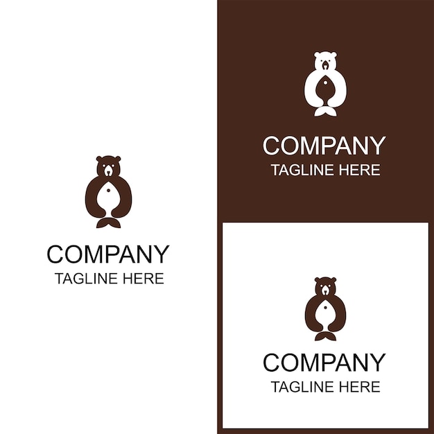 Vector creative bear logo suitable for business