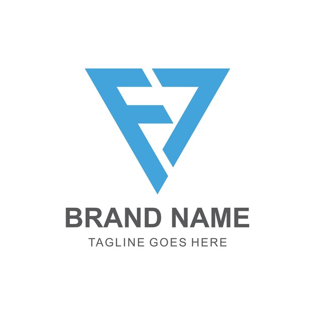 Vector creative ft letter triangle shape monogram logo