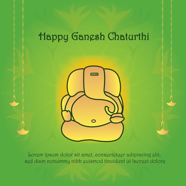 vector creative ganapati flat ganesha chaturthi creative