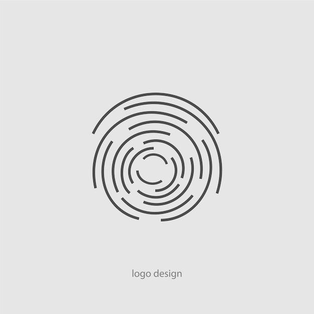 Vector creative icon linear decorative element geometric design Simple round sign Finger print