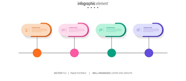 Vector vector creative infographic four steps template