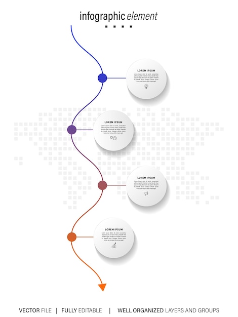 Vector creative infographic four steps template