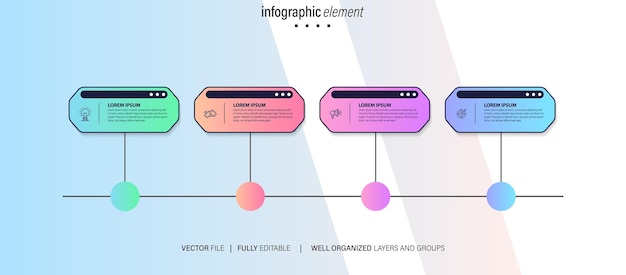 Vector creative infographic four steps template