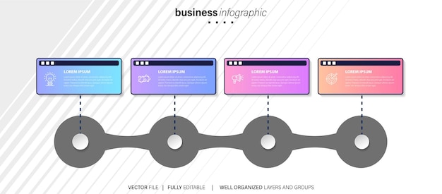 Vector creative infographic four steps template