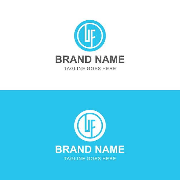 Vector creative letter design uf in circle shape monogram logo