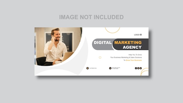 Vector creative marketing agency facebook cover page and web banner template