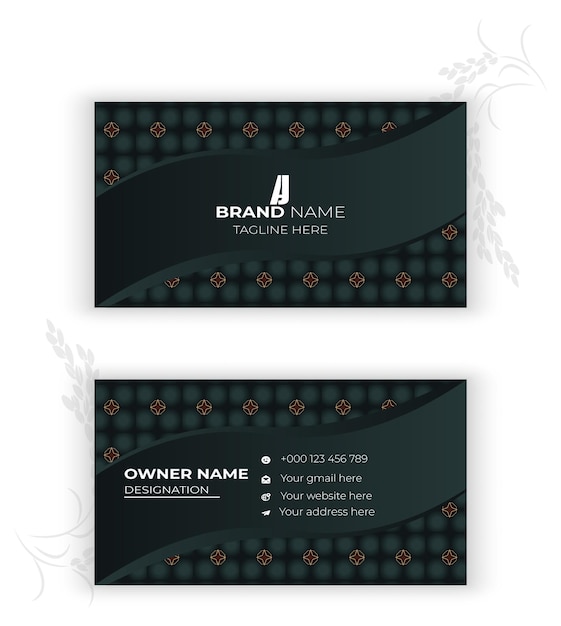 Vector creative and professional business card template design Vector modern business card templates with geometric pattern elegant corporate stationery mockup