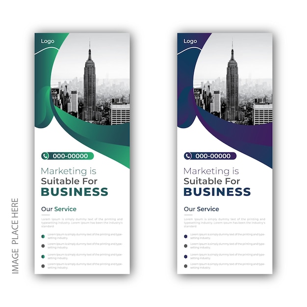 Vector creative roll up banner design template