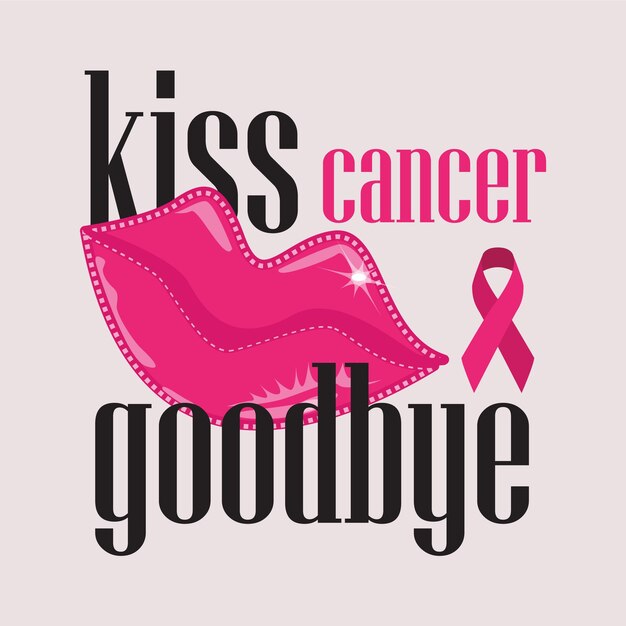 vector creative stand up to cancer day kiss cancer goodbye