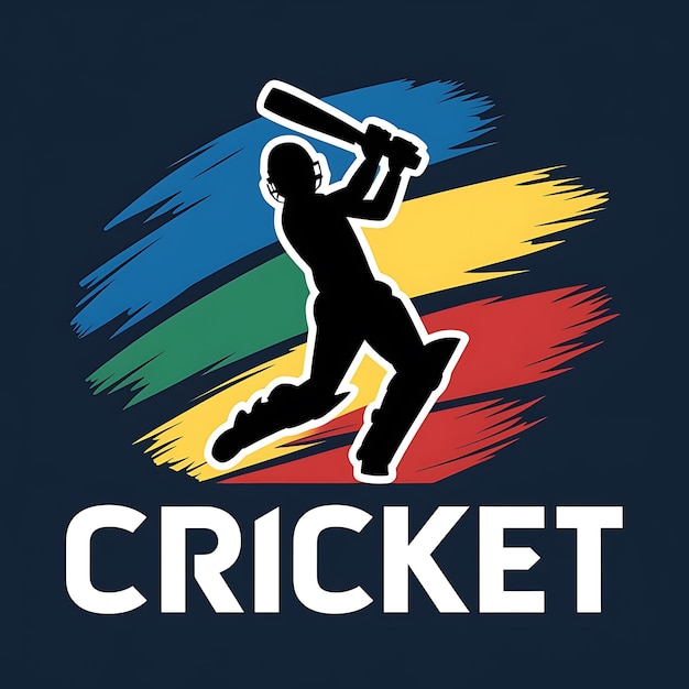 Vector cricket club logo design and batsman playing cricket