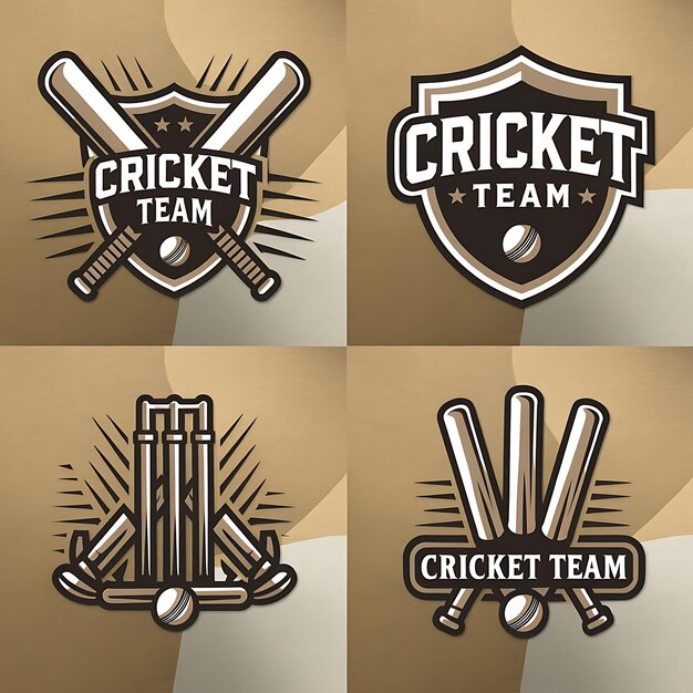 Vector cricket club logo design and batsman playing cricket