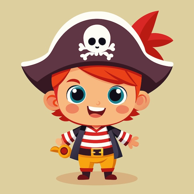 Vector vector cute baby pirate isolated