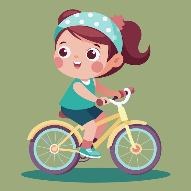 Vector vector cute baby riding a bicycle