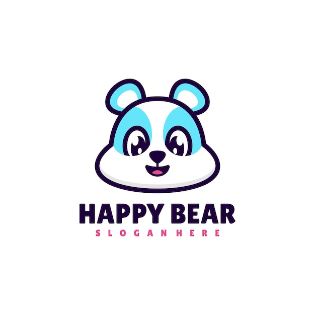 Vector cute bear design mascot logo