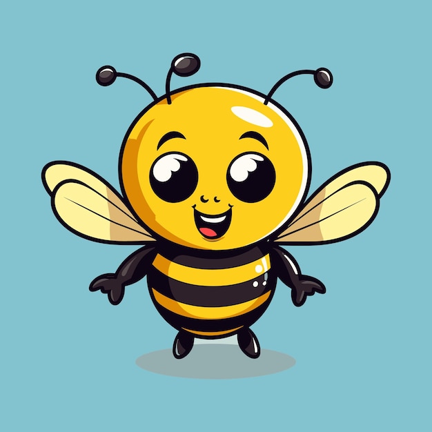 vector cute bee flying cartoon vector icon illustration