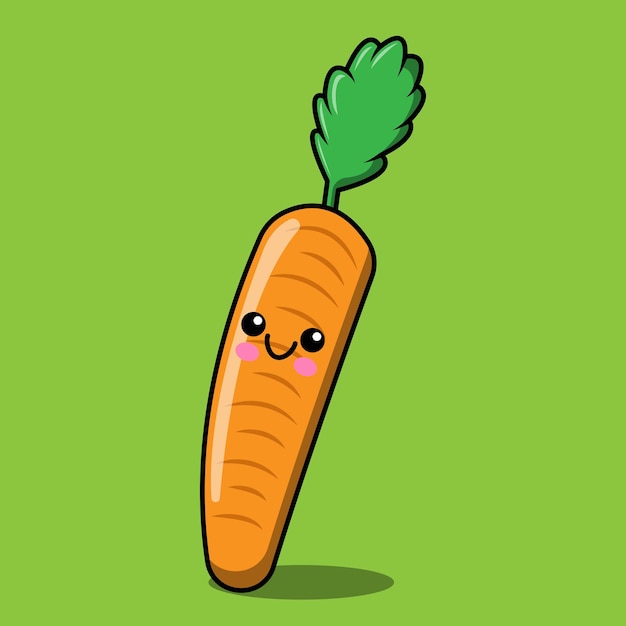 vector cute carrot vegetable character. Vegetable kawaii